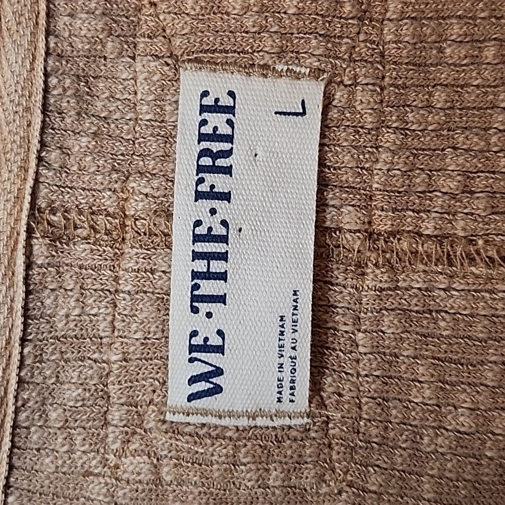 We The Free Ribbed Knit Pullover Half Zip Mock Neck Top Size Large - Picture 12 of 16